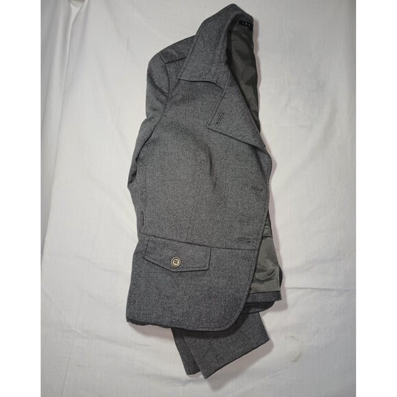 Theory Size 12 Wool Women Gray Blazer Jacket Button Up Academia Career Preppy - Picture 8 of 8
